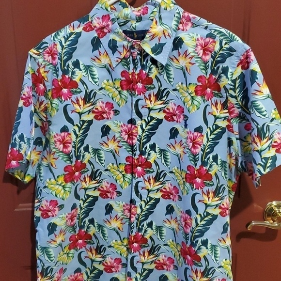 Ralph Lauren Blue Label Other - Ralph Lauren blue tropical floral Hawaiin shirt size XL 100 percent cotton